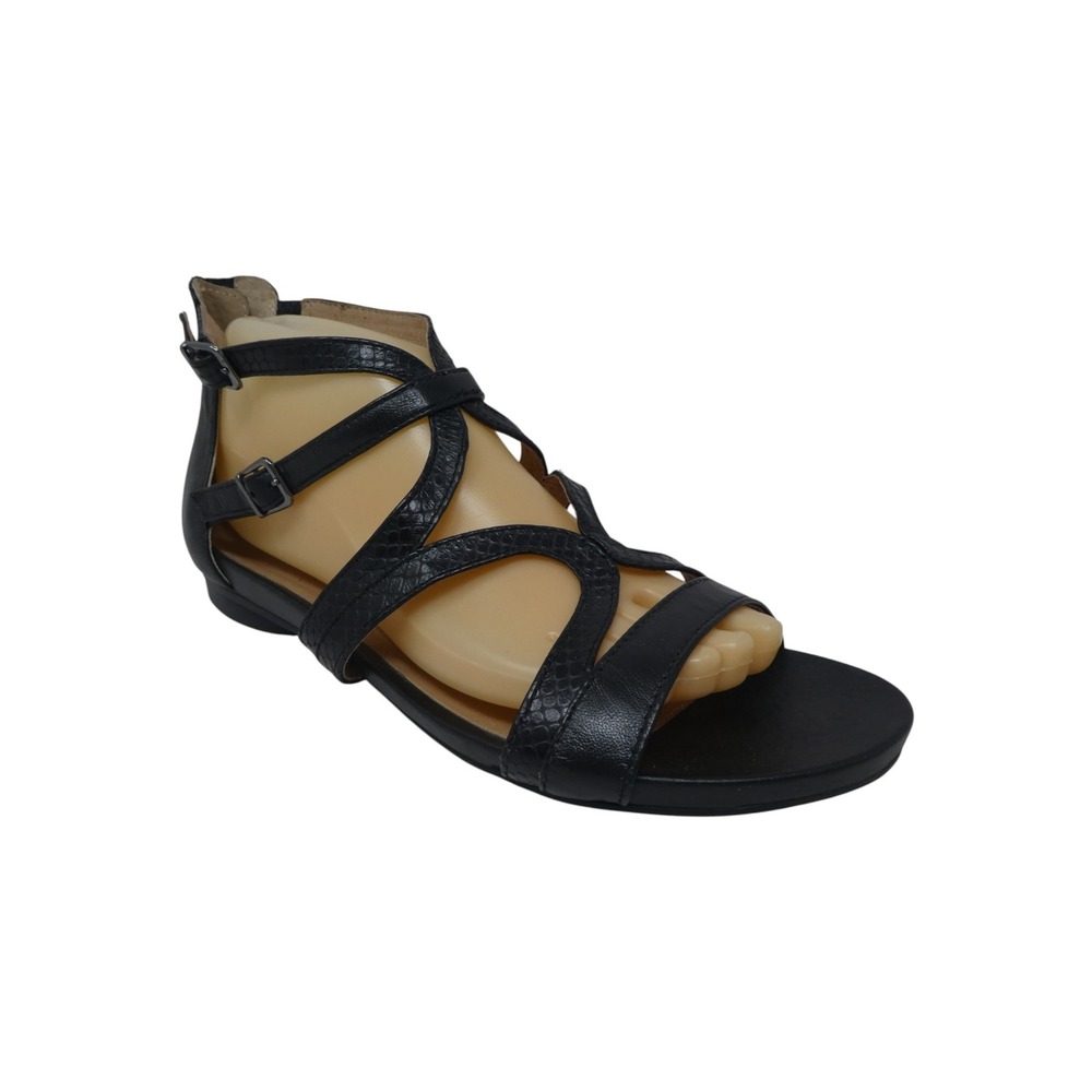ABEO Stella Sandal Womens 9 Narrow Black Leather Strappy Gladiator